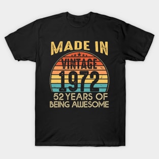 T4691972 Vintage 1972 52 Years Old Being Awesome T-Shirt